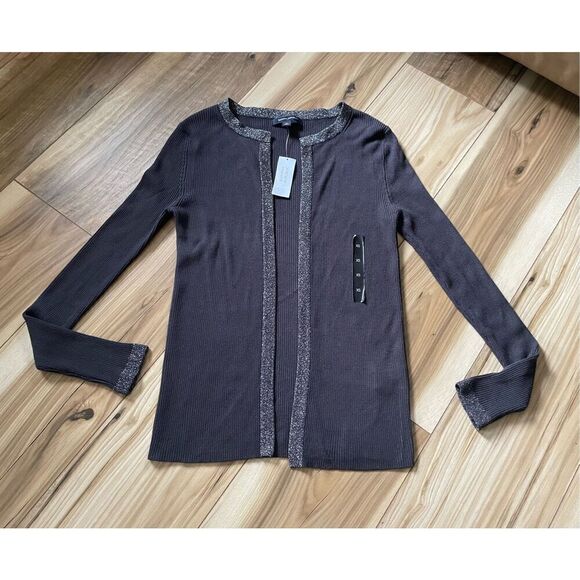 NWT BANANA REPUBLIC Open Front Grey and Silver Women’s Cardigan XS - Picture 1 of 6
